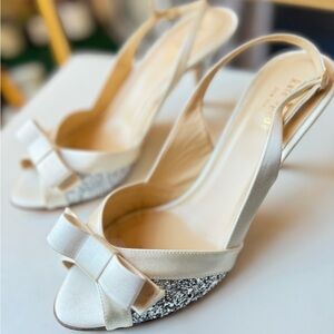 Kate Spade satin sling back pumps